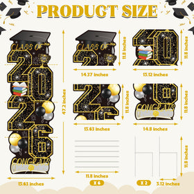 HOVACY Class of 2026 sign with graduation hats, vibrant décor