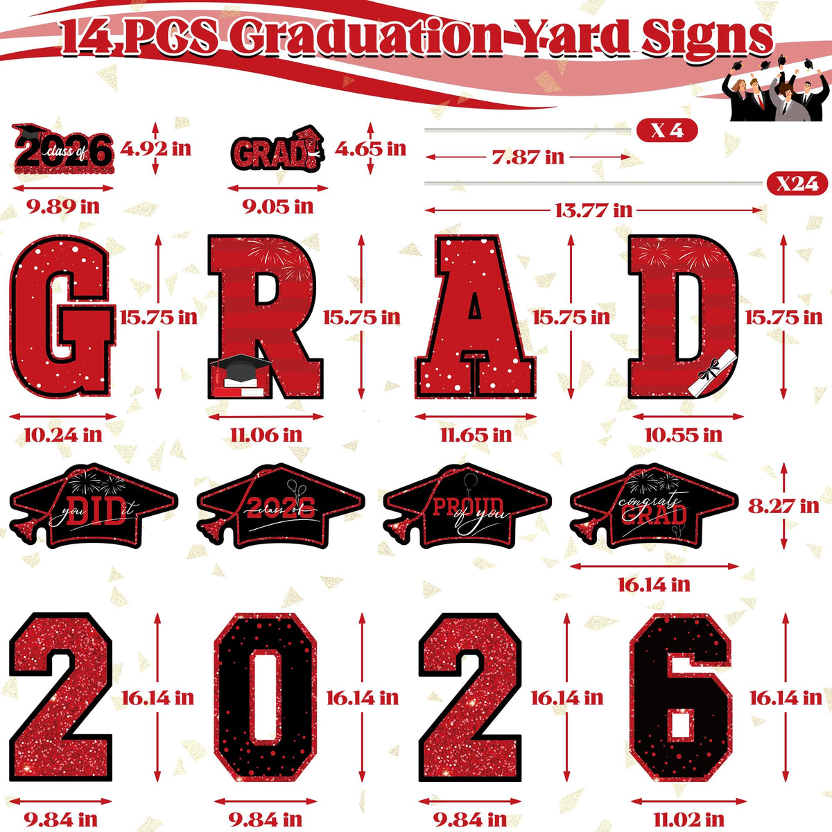 HOVACY Graduation yard signs 2026 supplies enable quick outdoor setup.