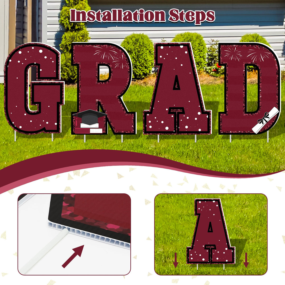 HOVACY graduation sign with graduation letters highlights Class of 2026.
