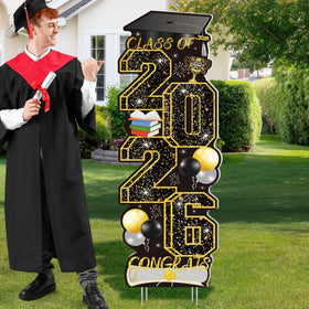 HOVACY graduation yard sign assembly-ready for quick setup