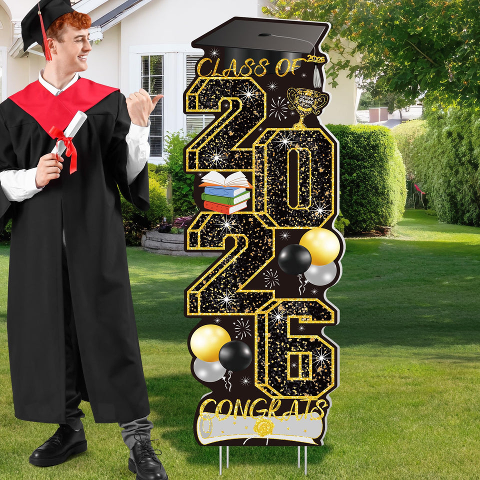 HOVACY graduation yard sign assembly-ready for quick setup