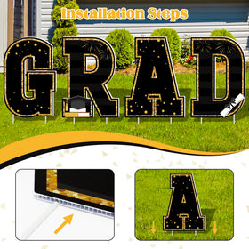 HOVACY black gold yard sign design for outdoor use