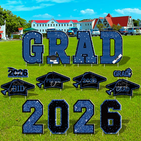 HOVACY blue color yard sign design stands out in any outdoor celebration