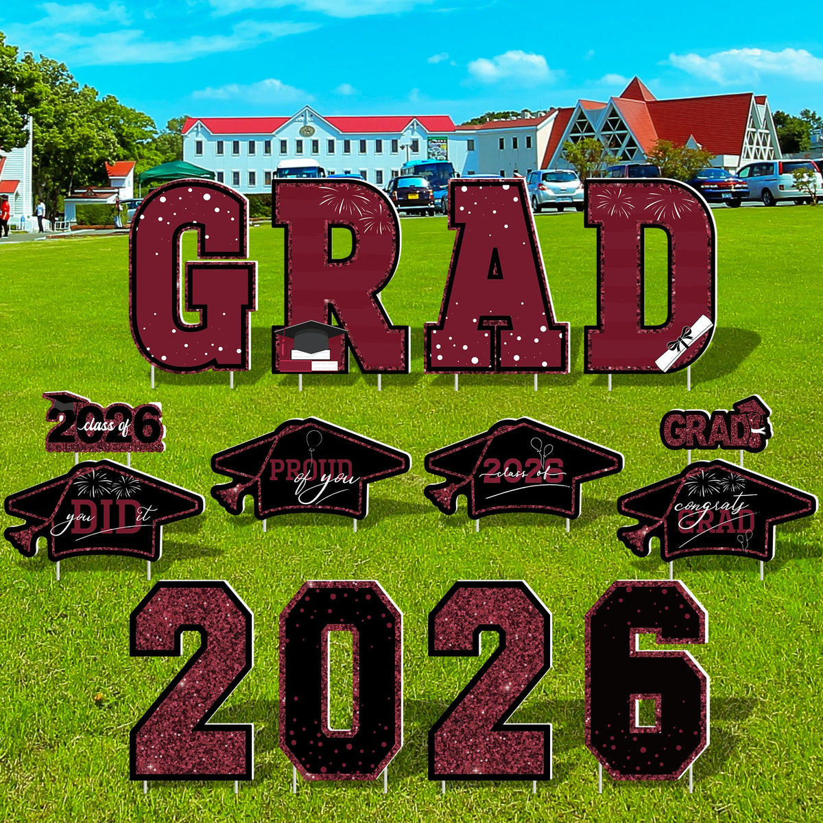 HOVACY outdoor graduation sign large 11x15 inch for bold lawn impact.
