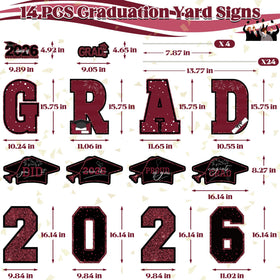 HOVACY graduation yard stake set enables quick setup for a festive lawn display.