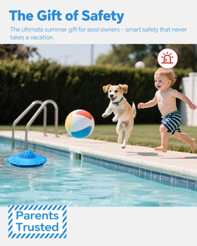 Hovara pool alarm offers flexible placement and wide detection range.