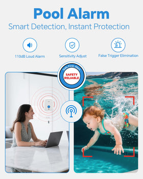 Hovara wide 20x40ft detection range fits many pools