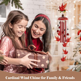 Howarmer Cardinal Wind Chimes bells collide for bright, refreshing sound.