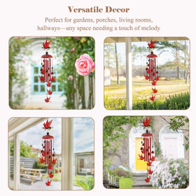 Howarmer Cardinal Wind Chimes garden decor elevates yard ambiance.