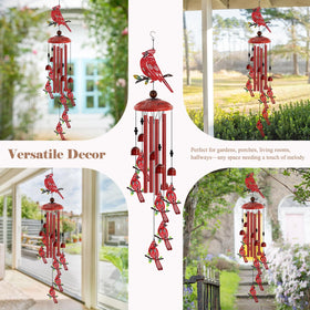 Howarmer Cardinal Wind Chimes suit patios, gardens, and balconies for calm outdoor moments.