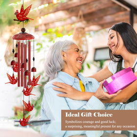Howarmer Cardinal Wind Chimes top ornament focal point adds entryway charm.