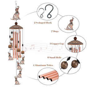 Howarmer dog windchimes brass tubes deliver clear tones