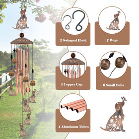 Howarmer dog windchimes copper cup enhances resonance
