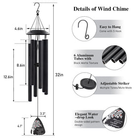 Howarmer outdoor wind chime suitable for garden and patio memorial displays.