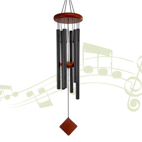 Howarmer small wind chimes outside with six tuned tubes for gentle melodies.