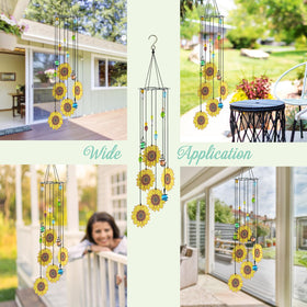 Howarmer Sunflower Wind Chimes add charming garden decor and curb appeal.