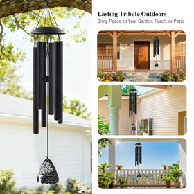 Howarmer textured bronze finish wind chime offers timeless tribute aesthetics.