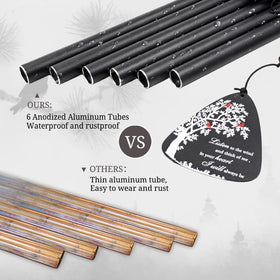 Howarmer weatherproof chime withstands rain and sun for lasting memories.