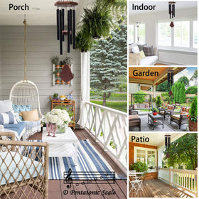 Howarmer wind chimes with beech wood top for sturdy hanging during routine use