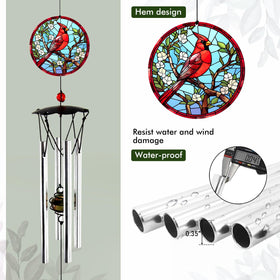 Howarmer wind chimes cardinal wind catcher adds charm and symbolism