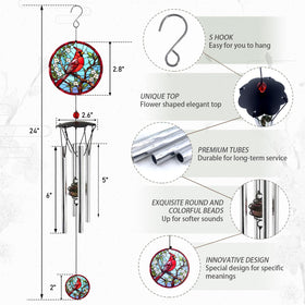 Howarmer wind chimes crystal beads reflect light and enhance tone