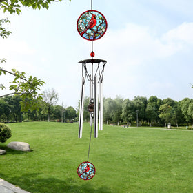 Howarmer wind chimes with cardinal design for outdoor ambiance and clear tones