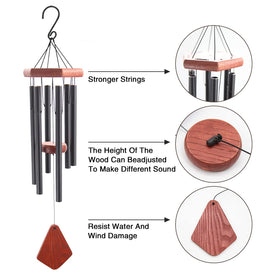 Howarmer wind chimes weatherproof coating protects from wind and rain outdoors