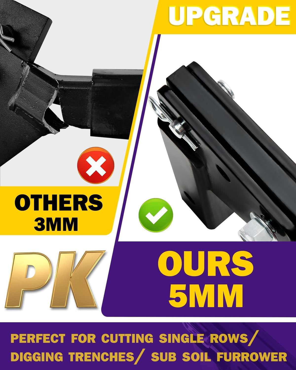 HOWBOW box shank 12.5 to 18.5 inches adjustable for precise trench depth control