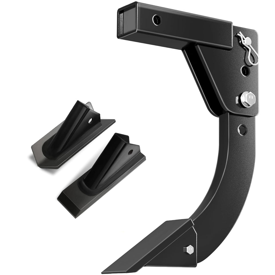 HOWBOW hitch-mounted trencher front view for durable, easy trenching on uneven ground