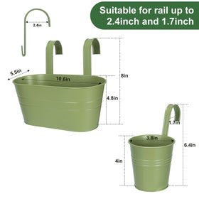 HowRU hanging bucket pots in green show sturdy hooks and versatility.