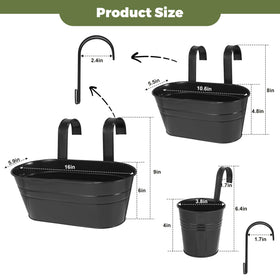 HowRU medium hanging flower pots highlight mid-size plants for balcony displays