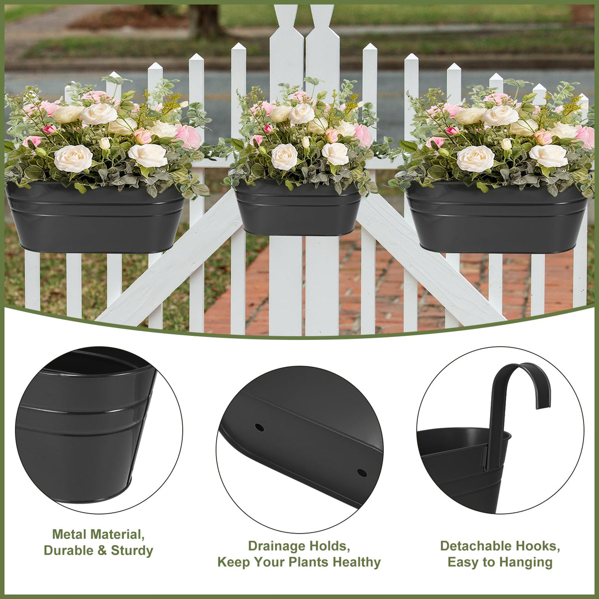 HowRU small hanging flower pots fit tight corners and shelves with compact design