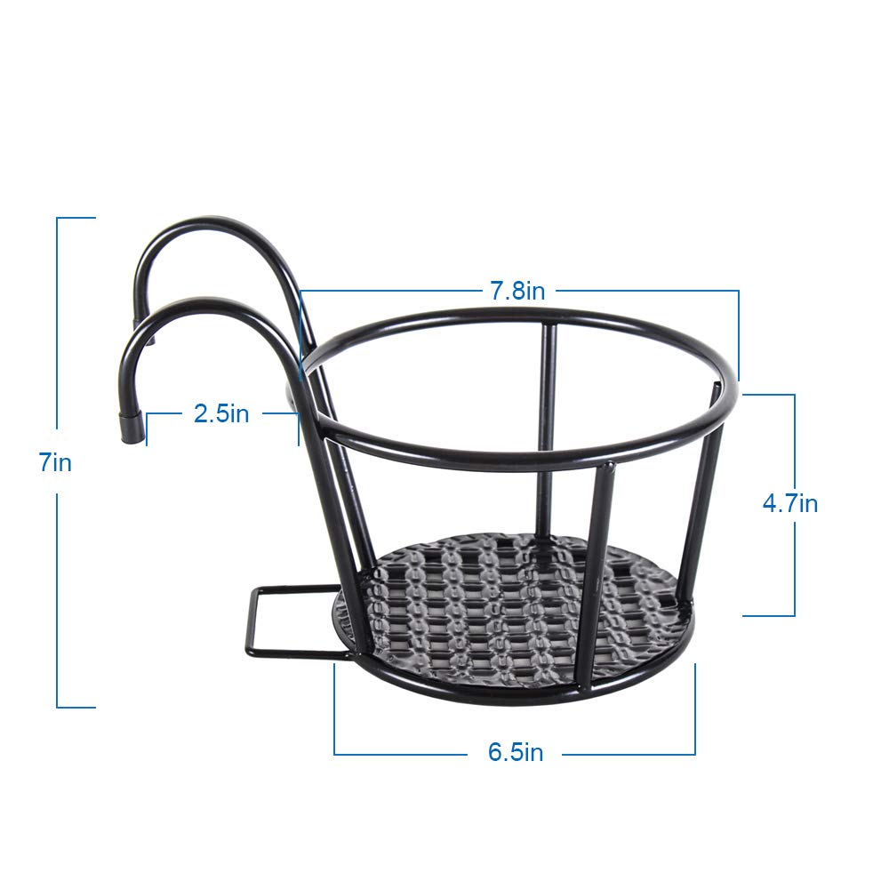 HowRU Iron Art fence planter pack of 3 provides sturdy decorative planters for balconies