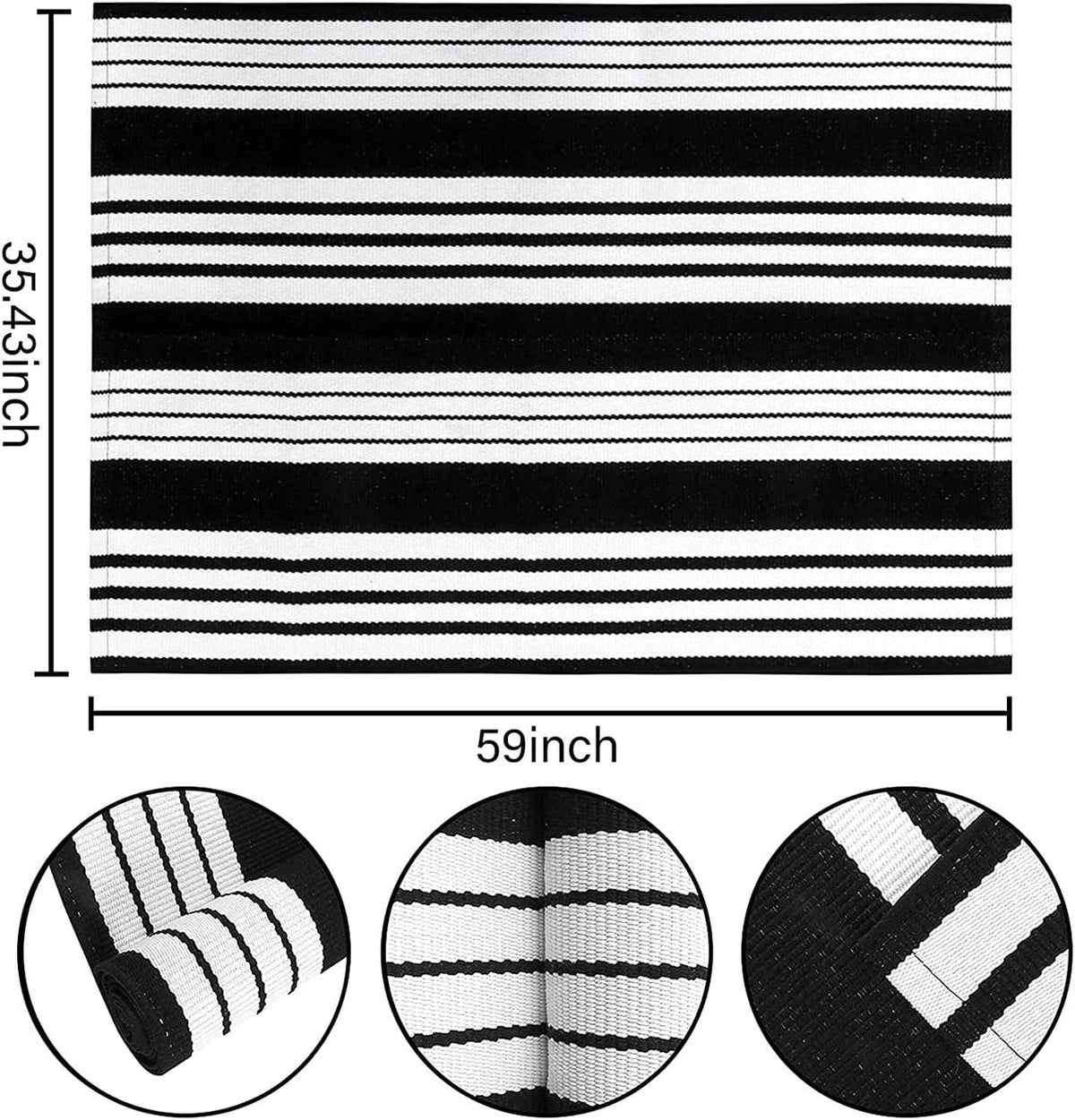 HOXCIK striped weave front door mat adds welcoming texture to entryways