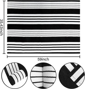 HOXCIK striped weave front door mat adds welcoming texture to entryways