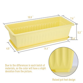 HOXHA rectangular planter with drainage holes promotes proper watering.