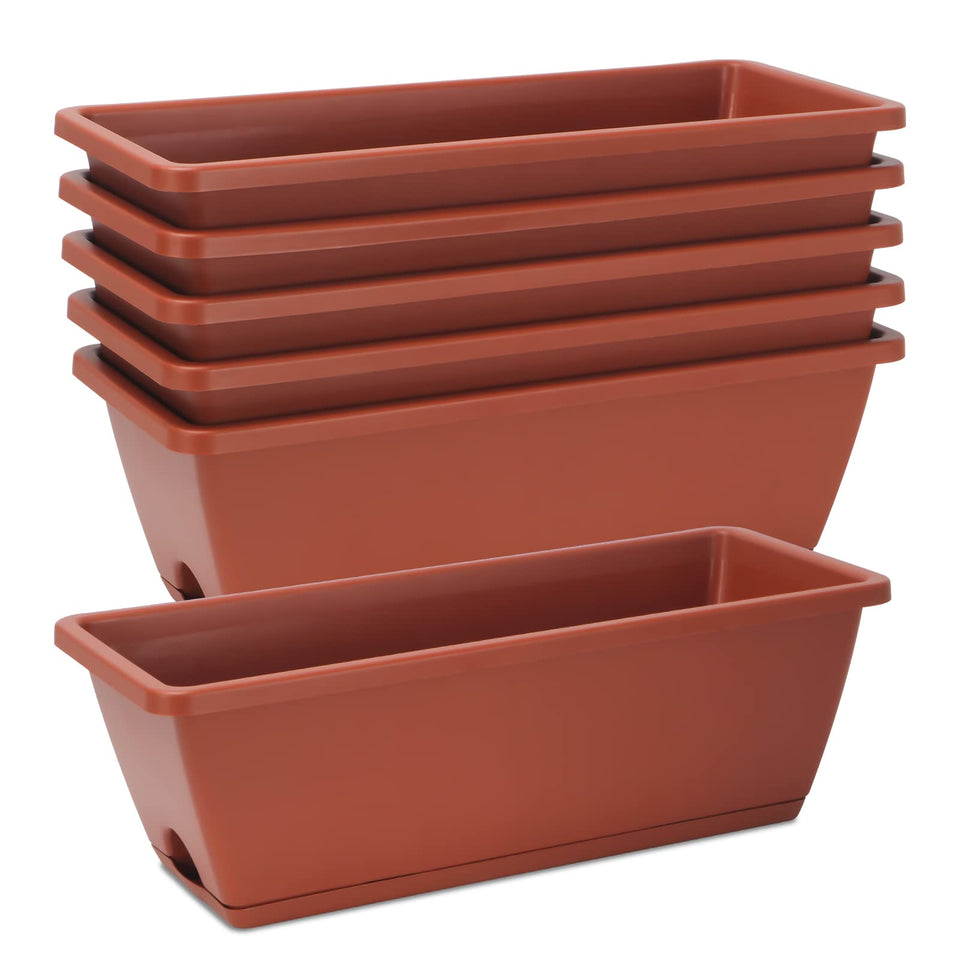 HOXHA window box planter six-pack on a bright windowsill for easy gardening.
