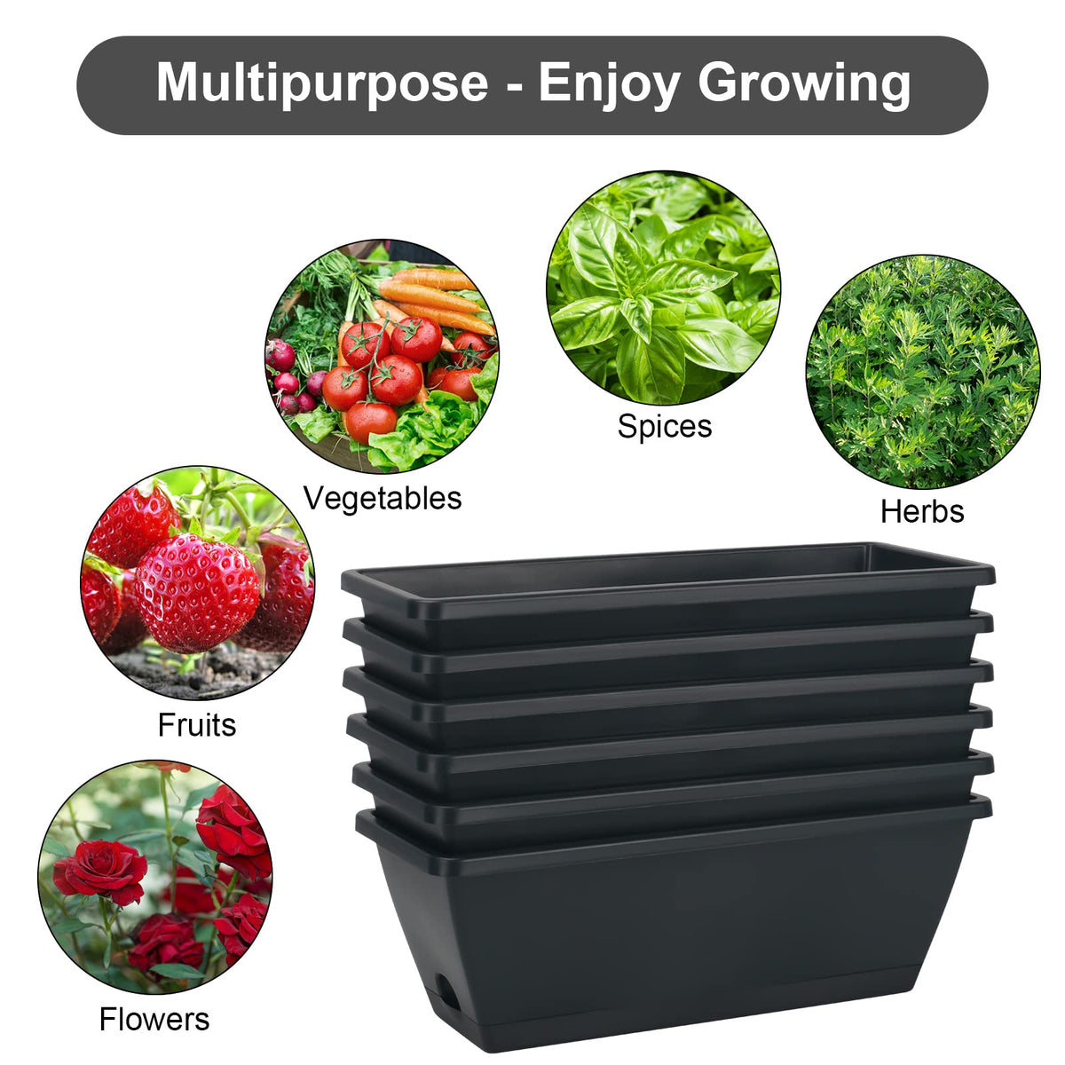 HOXHA Window Box Planter provides deep root space for healthier plants.