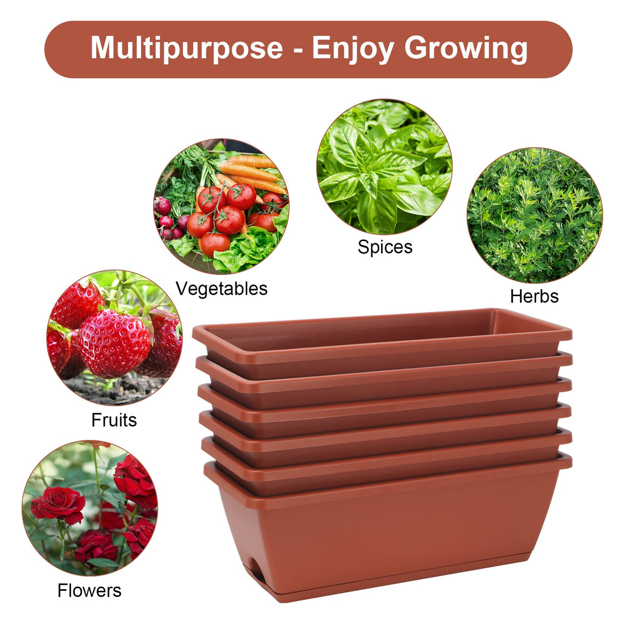 HOXHA planter deep enough for herbs, vegetables, and flowering plants.