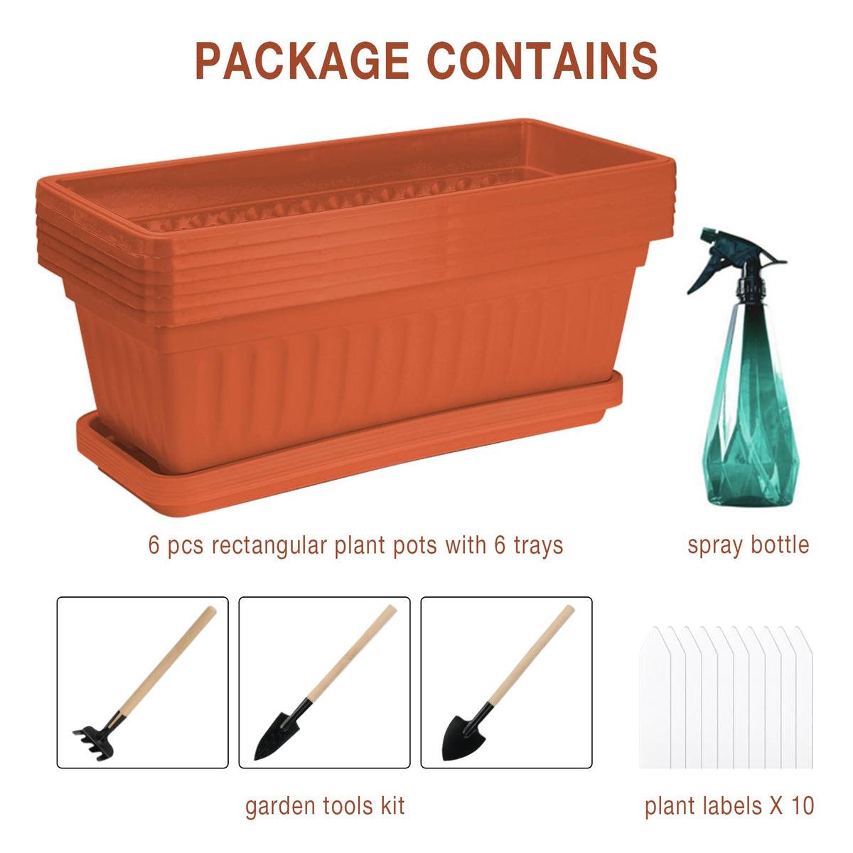 HOXHA window box tray set showing drainage features for healthy plants.