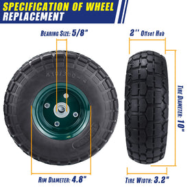 HOXWELL airless 10-inch tire on garden wagon for reliable outdoor use