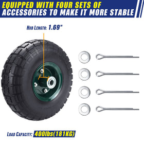 HOXWELL 10-inch flat-free tire with non-slip tread for better grip