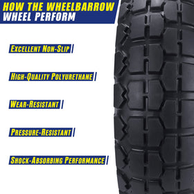 HOXWELL wheelbarrow tire with 5/8 inch axle hole for easy mounting