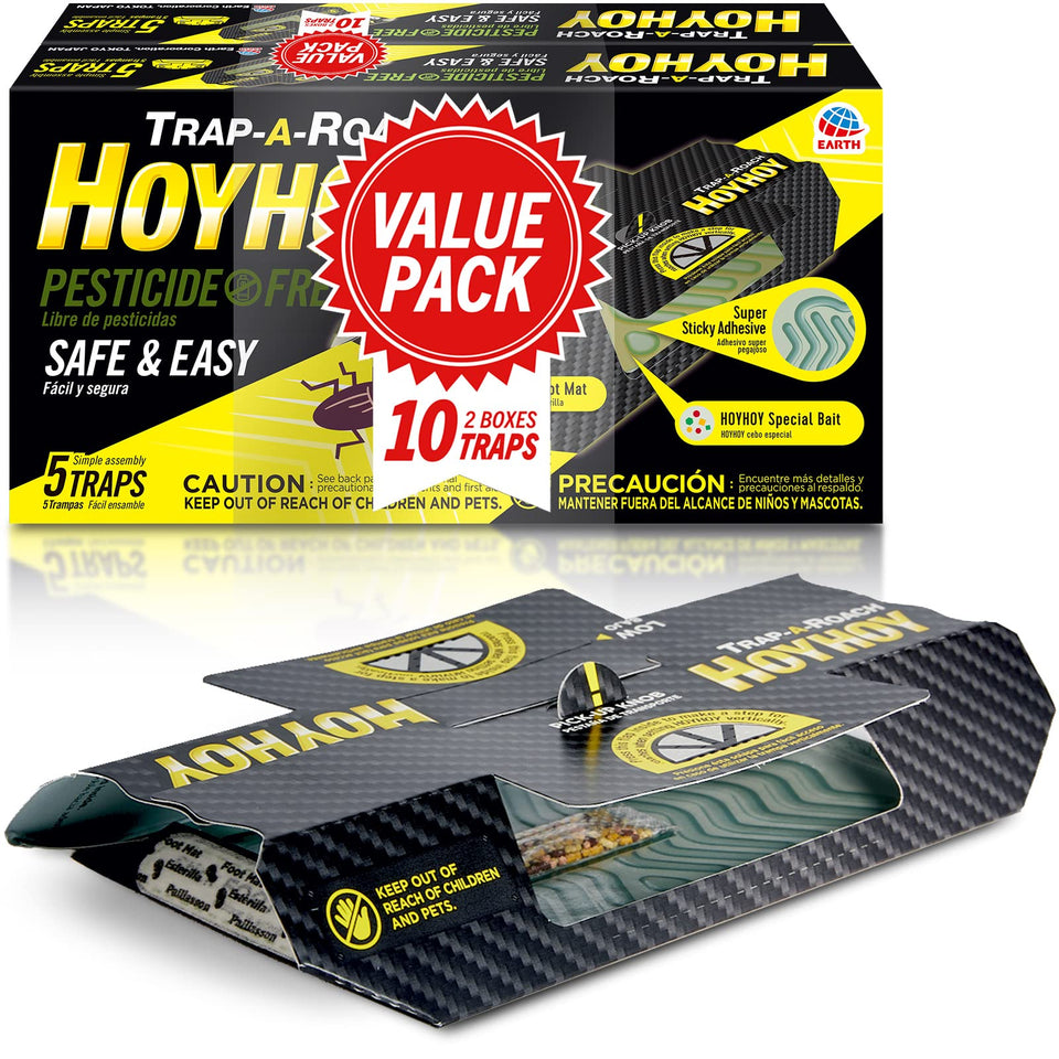HOY HOY Trap A Roach ultra sticky glue close-up showing effective capture