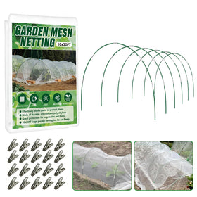 Hoyejyou garden netting kit 10x30ft protects raised beds from pests.