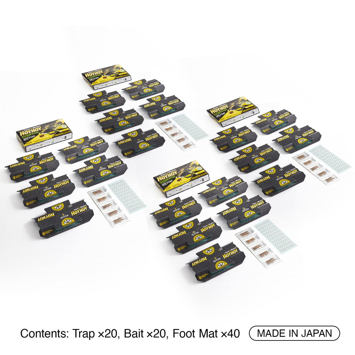 HOY HOY Trap A Roach 4-pack layout highlights multiple traps for broader coverage