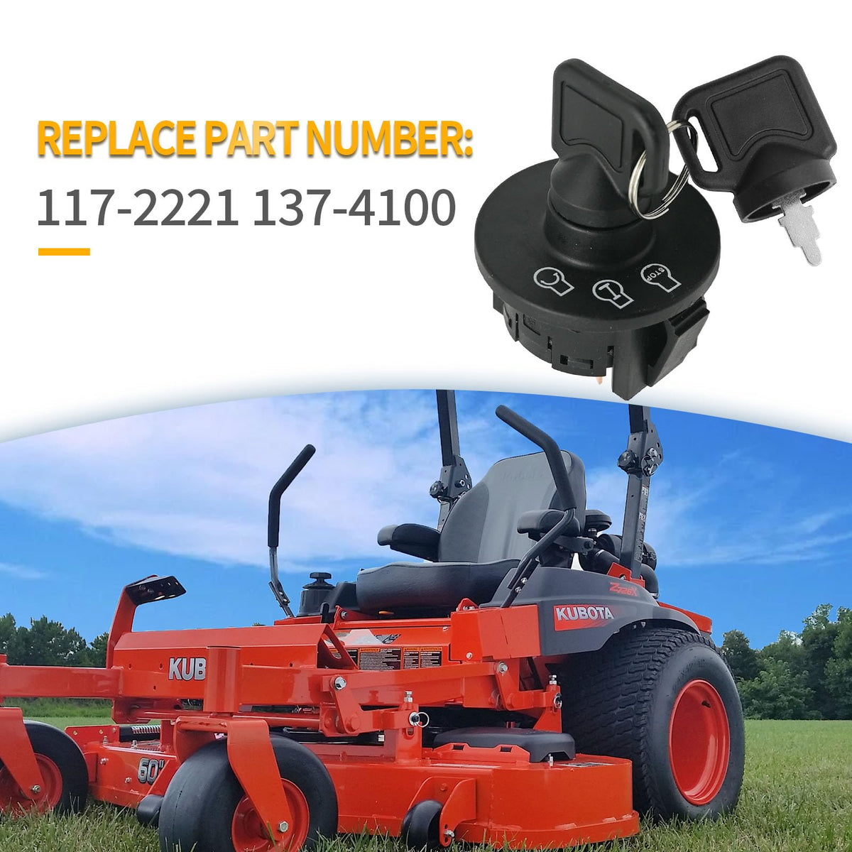 Hoypeyfiy Titan compatible ignition switch provides versatile mower compatibility.