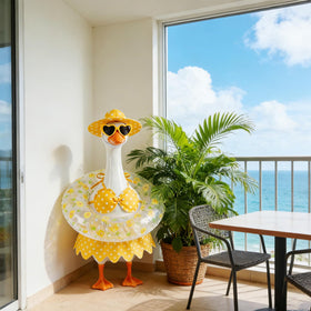 Hoyuwak 23-inch goose outfit fits perfectly on porch geese for festive summer scenes.