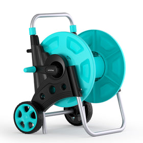 Hozcart garden hose reel outdoor setup keeps yards tidy and ready for watering.