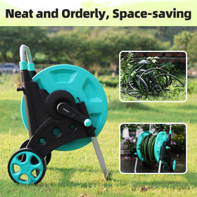 Hozcart hose reel adjustable armrests adapt to your height for comfortable operation.